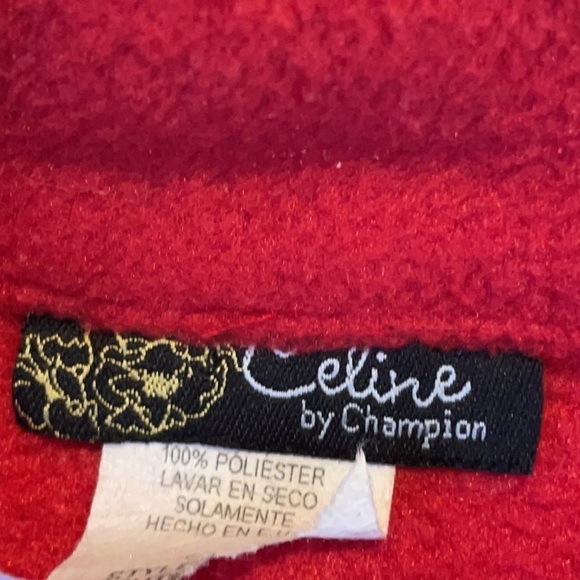 CELINE BY CHAMPION SOLID RED fleece COAT - Picture 6 of 10